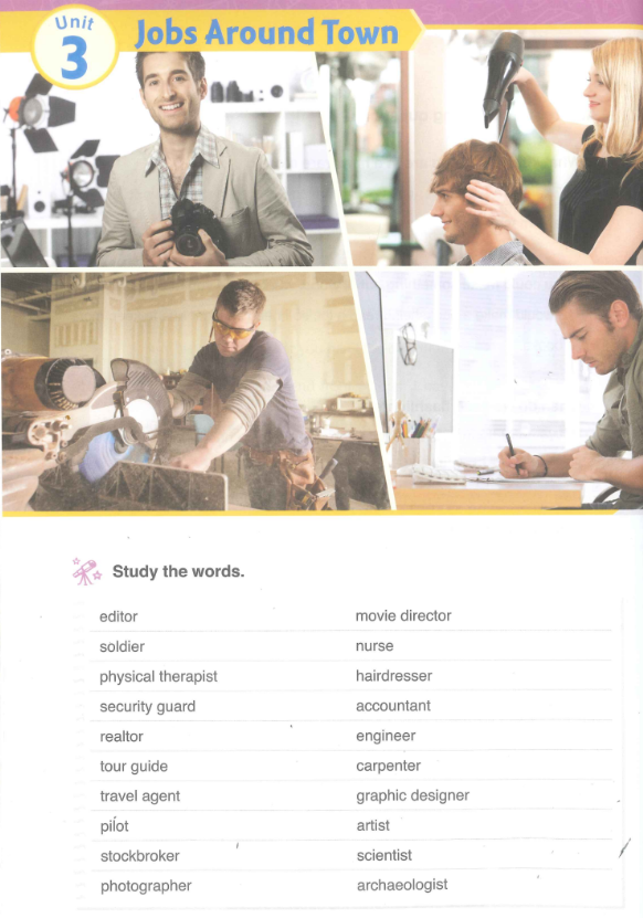 Từ vựng Vocabulary Step 2 book 2 unit 3 Jobs Around Town – britkids.fun